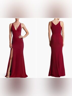 Dress the Population Iris Slit Crepe Gown
